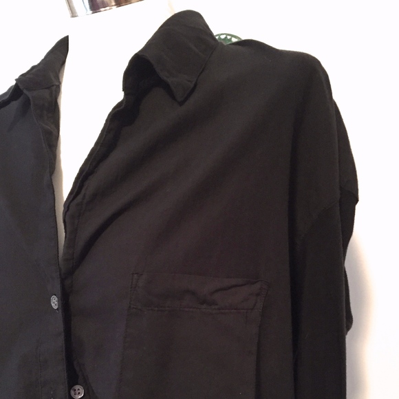 James Perse Shirt w/ Stretch Knit Sleeves Size 3/L - Picture 3 of 8